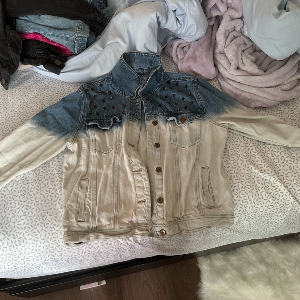 Forever 21 Blue and Cream Denim Jacket